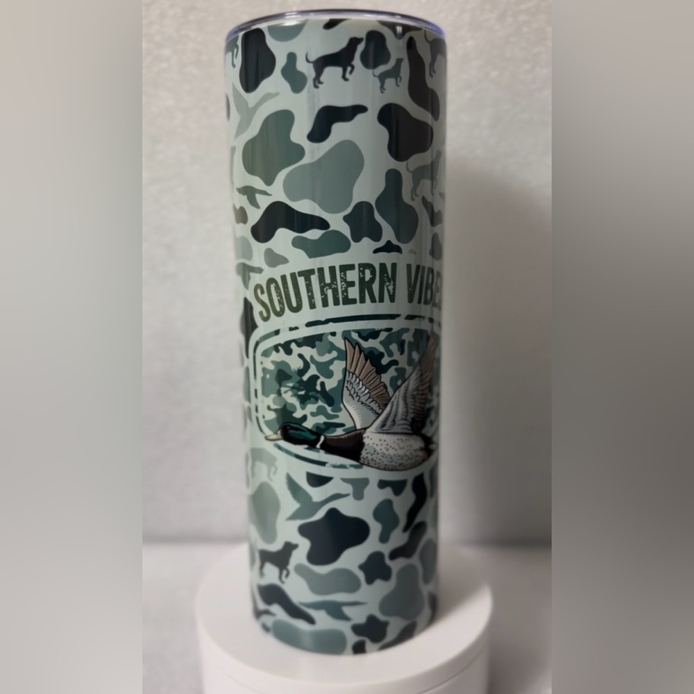 Camo Tumbler with Duck Design